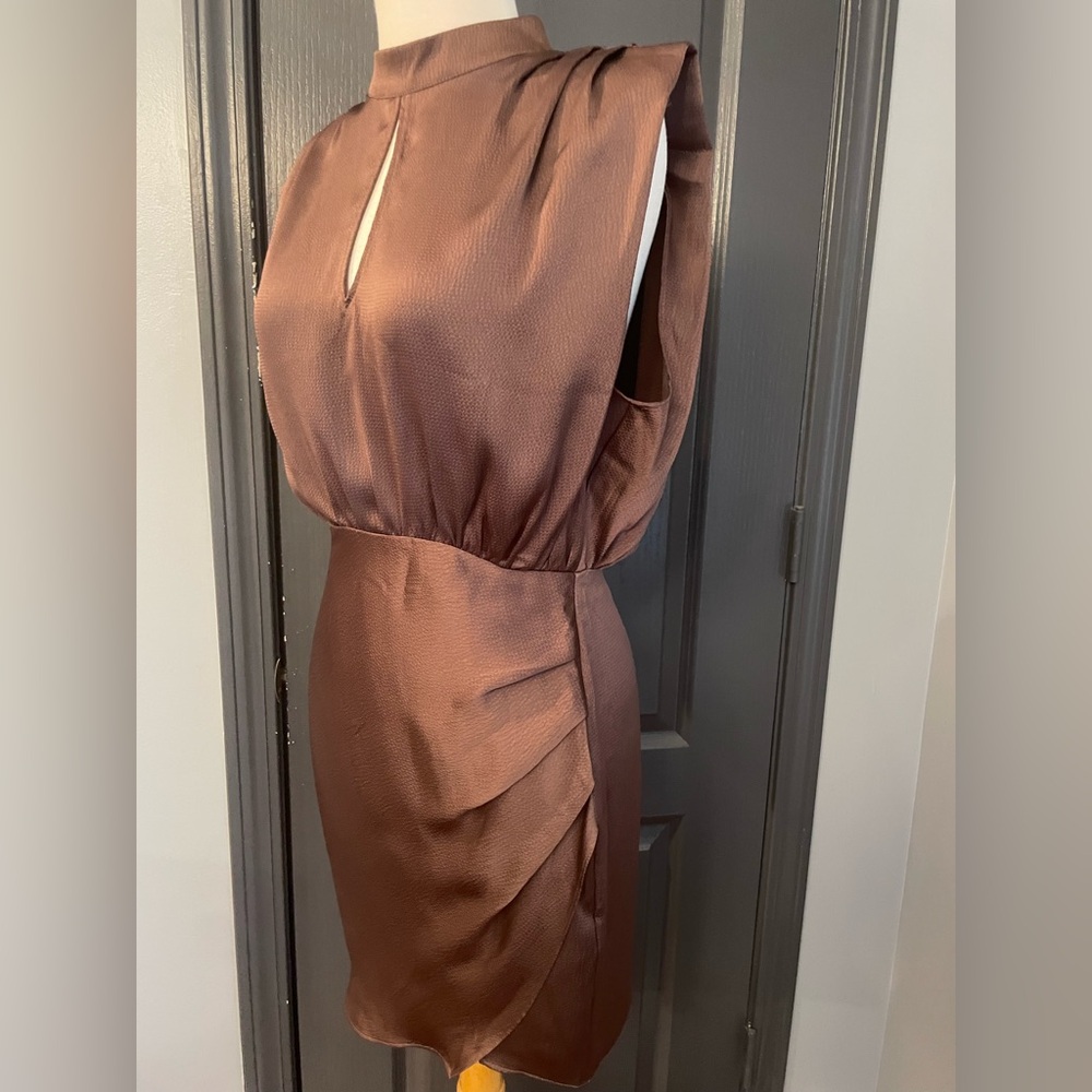 Sexy Naked Zebra Brown Cocktail Sleeveless Dress - Picture 2 of 8